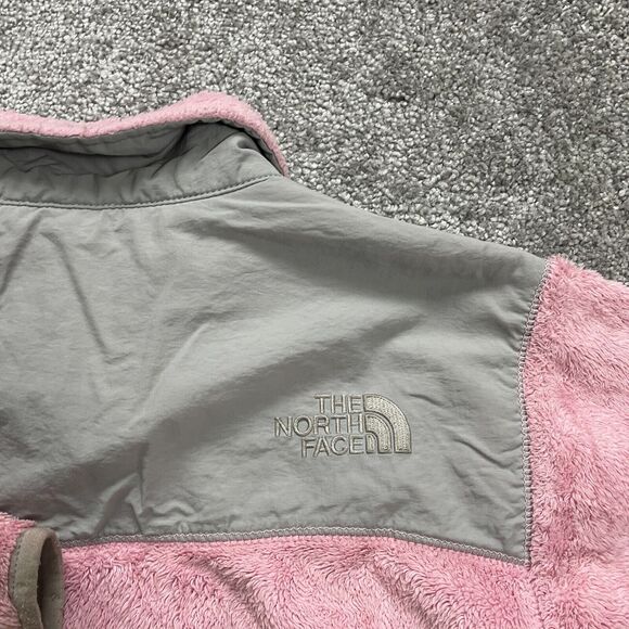 The North Face Fleece Jacket Kids Girls Medium Pink Gray Full Zip Outdoor Hiking - Picture 11 of 16